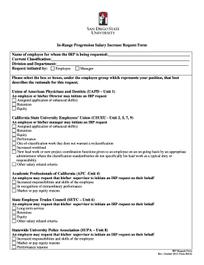 In Range Progression Guidelines and Form Center for Human Hr Sdsu