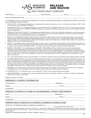 Get and Sign Release and Waiver Associated Students of SDSU San Diego as Sdsu 2005-2022 Form