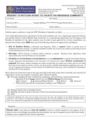 Sfsu Intent to Vacate  Form