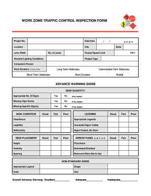 Daily Traffic Control Template  Form