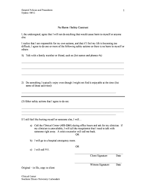 No Harm Contract Template  Form