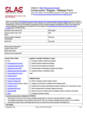 Tailboard Meeting Template  Form