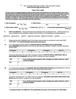 What Are the Outcome Summary Forms for New York State