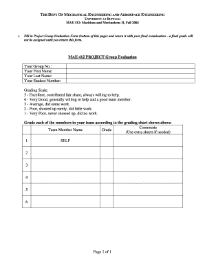 Group Member Evaluation Form University at Buffalo Eng Buffalo