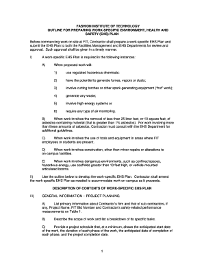 HEALTH and SAFETY PLAN HASP FORMAT for UNDERGROUND PETROLEUM STORAGE TANK UST CLOSURES Fitnyc