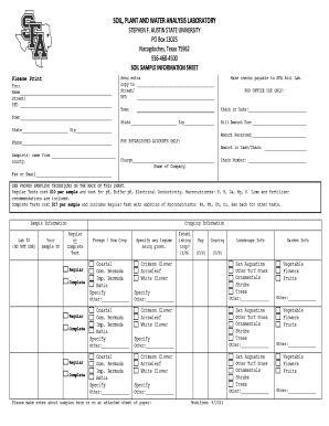 Sfa Soil Lab  Form