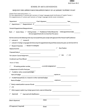 SAS Form 99 2 SCHOOL of ARTS and SCIENCES REQUEST Sas Upenn