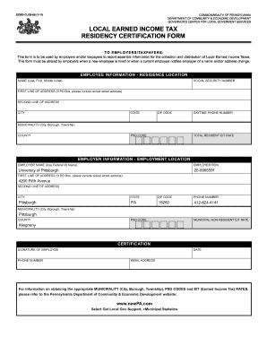 Residency Certification Form