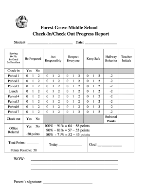 Check in Check Out Form PDF
