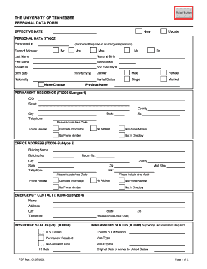 Personal Data Form