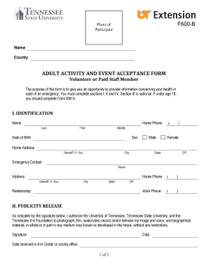 600B Form UT Extension 4h Tennessee