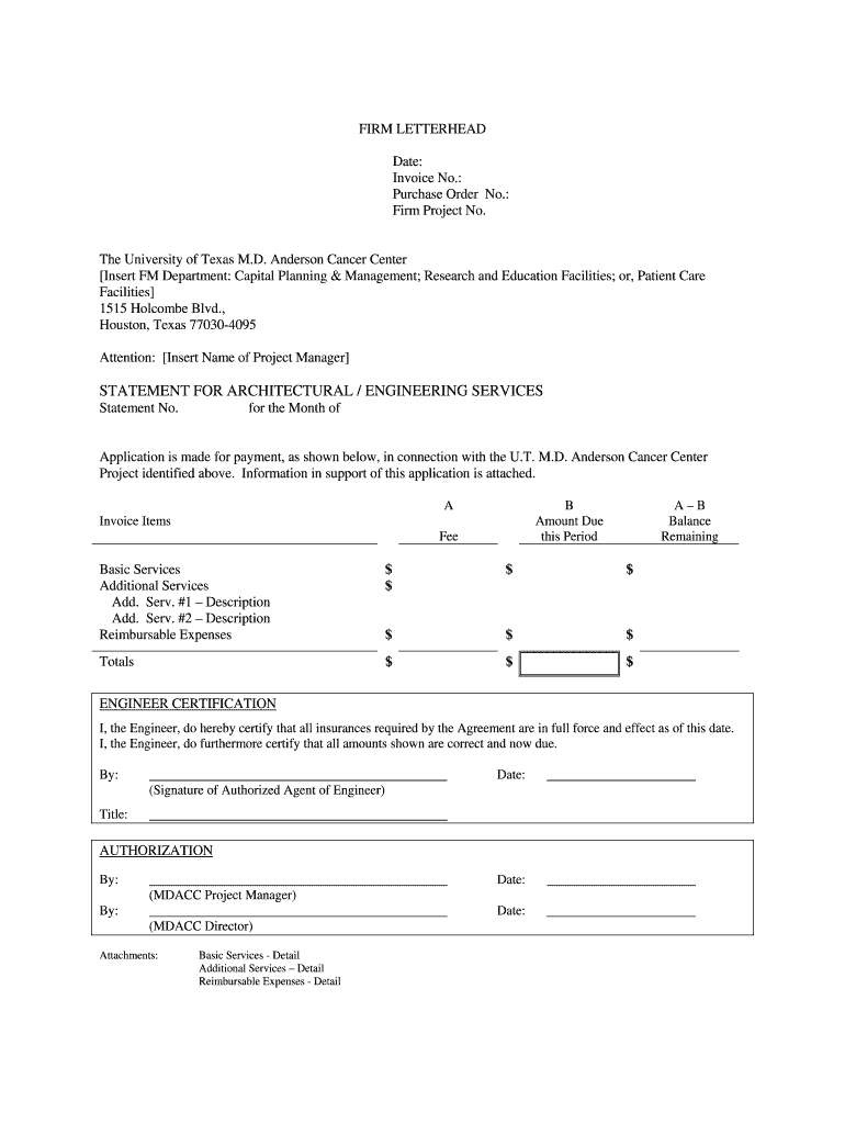 Md Anderson Letterhead  Form