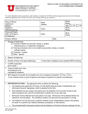 University of Utah Application  Form