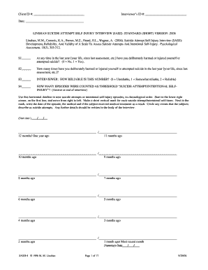 Suicide Attempt Self Injury Interview  Form
