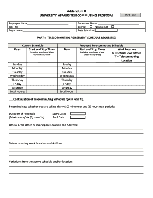 Telecommuting Proposal Template  Form