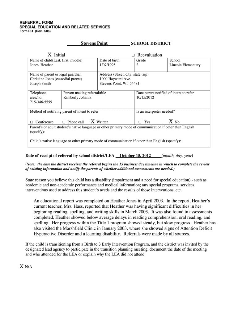 Sample Special Education Forms I 3 IEP Student Cover Sheet