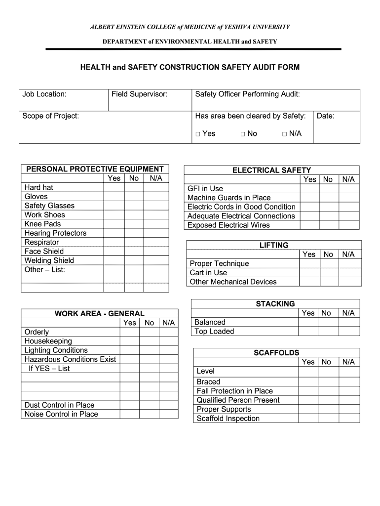  Safety Construction Form 2003-2024