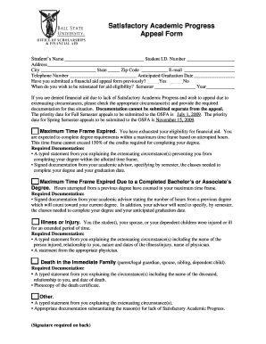  Ball Stae Satisfactory Academic Appeal Form 2009-2024