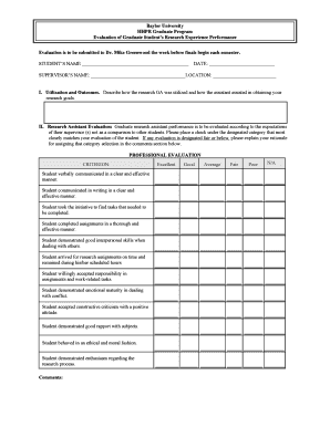 Research Evaluation Form