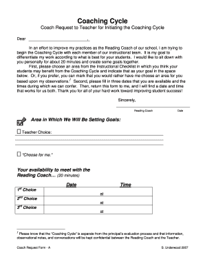 Instructional Coaching Cycle Forms PDF