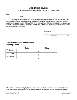 Coaching Request  Form