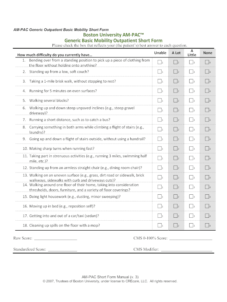 Ampac Score PDF  Form