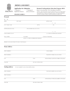 Brown Rue Application  Form