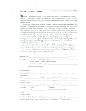 Advancementbrowneduparentsprogram Form