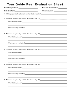 Tour Guide Evaluation Form