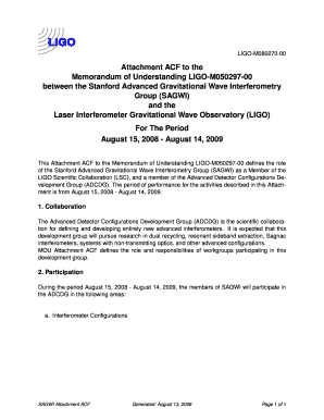 Memorandum of Understanding Template  Form