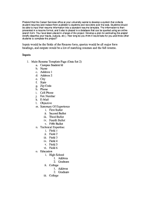 2 Pretend that the Career Services Office at Your University Wants to Develop a System that Collects Student Resumes and Makes T  Form