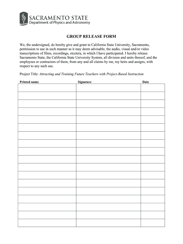 Photo Release Form California