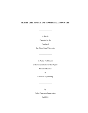 MOBILE CELL SEARCH and SYNCHRONIZATION in LTE Sdsu Dspace Calstate  Form