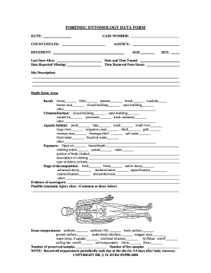 Forensic Entomology Worksheet PDF  Form