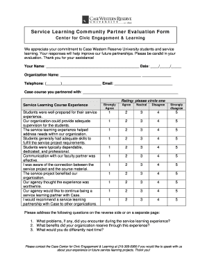 Partner Evaluation Template  Form