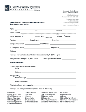 Employee Medical Form PDF