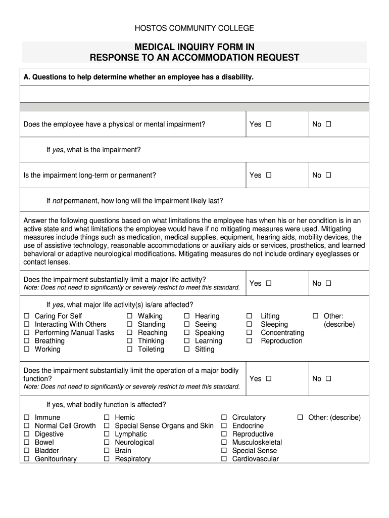 Medical Accommodation Form