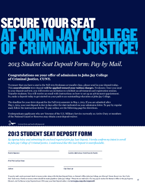 Seat Enrollment Form John Jay