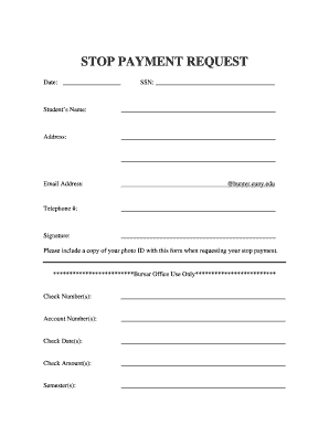 Stop Payment Form Template