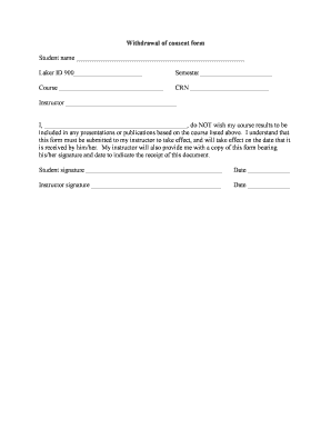 Withdrawal of Consent Form Template