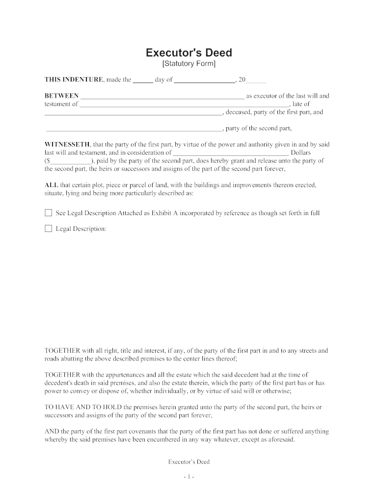 Executor's Deed Texas Form Fill Out and Sign Printable PDF Template