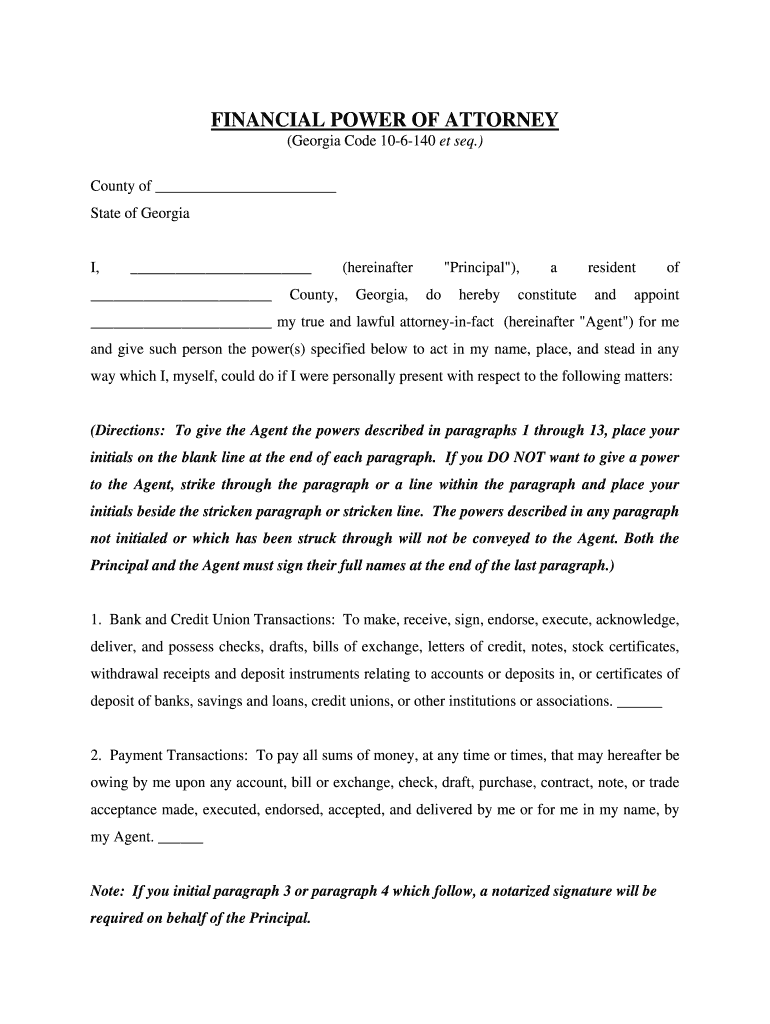 Free Printable Power Of Attorney Form Georgia