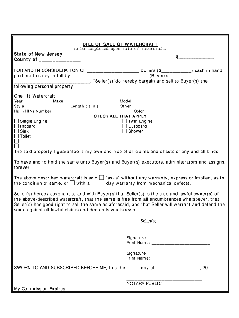 Nj Boat  Form