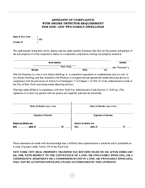 Affidavit of Compliance  Form