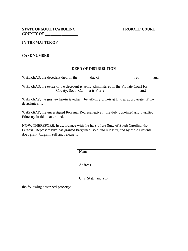 Deed of Distribution  Form