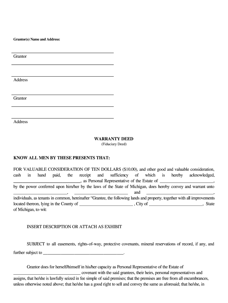 Fiduciary Deed  Form