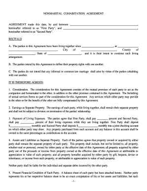 Cohabitation Agreement  Form