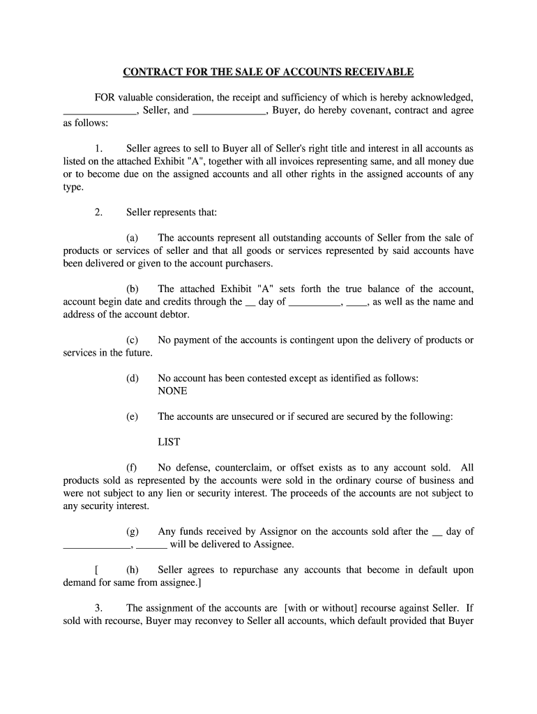 assignment of accounts receivable form