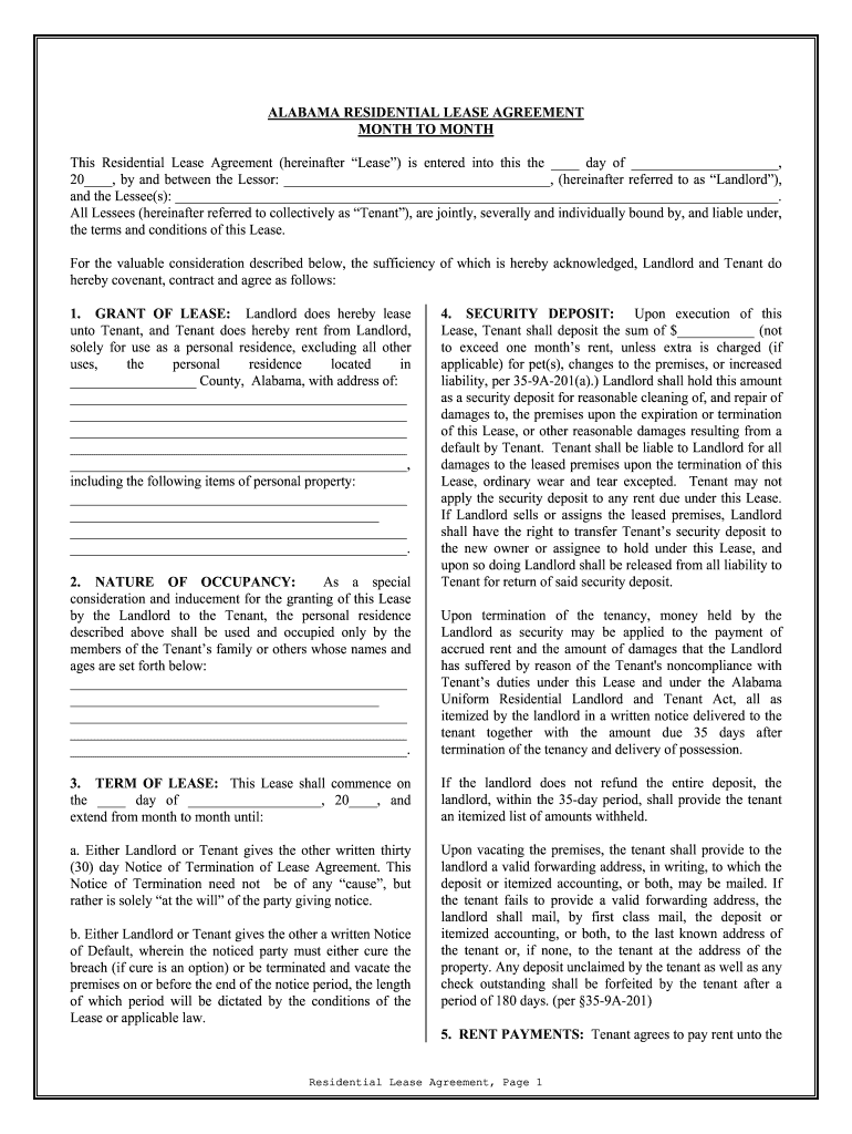 Rental Agreement Form