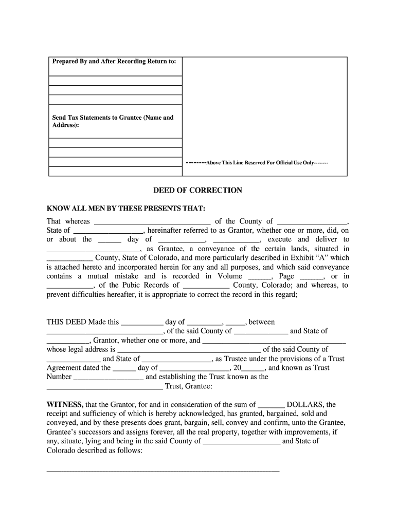 Correction Deed Format